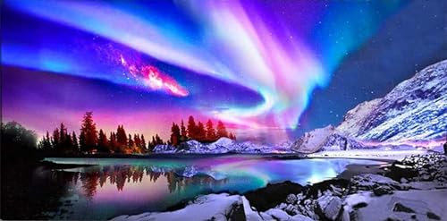 5D DIY Diamond Painting Aurora Diamond Painting XXL Erwachsene Groß 100x233cm Diamond Art Betrachtung Diamant Painting Bilder Kinder Anfänger Dimondpaintin Crystal Arts Geschenke für Frauen Wand Deko