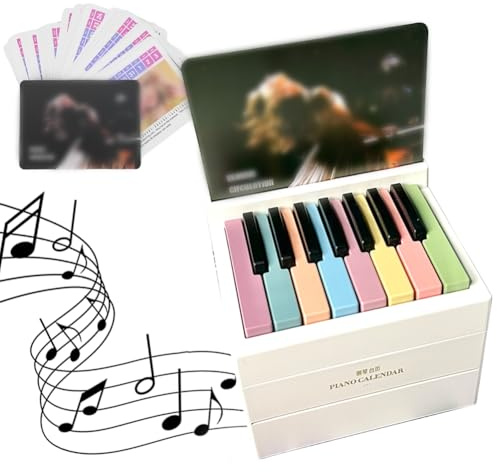 Taylor Swift Piano Calendrier de table, mini calendrier 3D, 2025, 27 cartes musicales, 52 chansons, cadeau d'anniversaire jouable, pour les fans de Swift, cadeau (blanc)