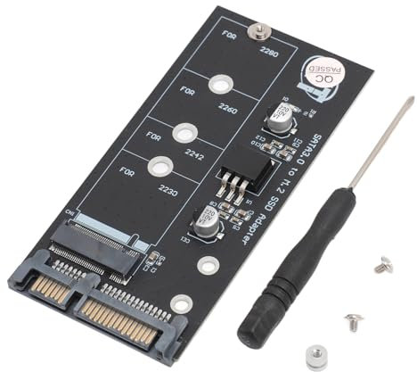 Plyisty Tarjeta Adaptadora M.2 NGFF a SATA, SSD M.2 NGFF a SATA III de 2,5 Pulgadas, Compatible con M.2 NGFF 2280, 2260, 2242, 2230, No Compatible con SSD NVME, 6 Gbps