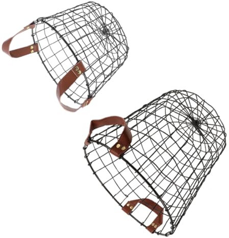 Milisten 2stücke Holzhalter Für Kamin Draht-aufbewahrungskorb -aufbewahrungskorb Holzträger Camping-brennholzkorb Outdoor-holzkorb -organizer Metall Draht Korb Mit Griff Für Tragen