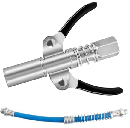 MaoNativey Fettpresse Mundstück, Doppelgriff G Coupler mit 30cm Schlauch Fettpresse Kupplung für Kegel-Schmiernippel Fettpresse