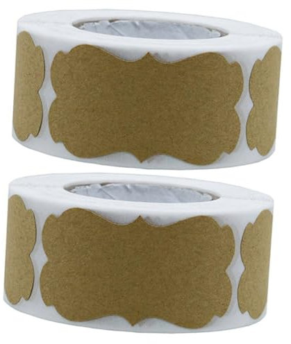 SHOWERORO 600pcs Label Stickers Kraft Paper Adhesive Sealing Tags for Packaging Easy Peel Off Labels Versatile for Envelopes Wrapping Scrapbooking Party