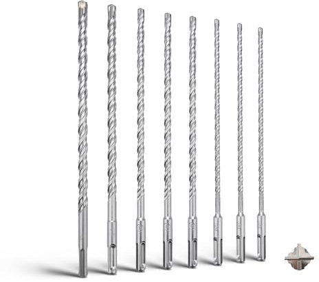 MOXPIFY 260MM SDS Plus Bohrer Set 6,6,6,8,8,8,10,12mm Set für Beton und Mauerwerk(7tlg.)