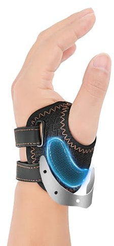 FORTEMOTUS CMC - Ortesi per pollice a sinistra, in tessuto con bendaggio per stabilizzare l'articolazione della sella del pollice, allevia il dolore della tendinite (nero, M, 16-19 cm)
