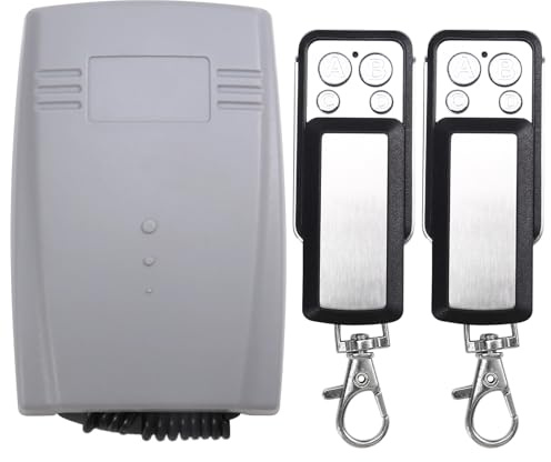 Quystetes Receptor de Puerta de Garaje de 2 Canales y 433 MHz, Control Remoto para Puerta de Garaje, Código Variable de Aprendizaje Fijo, Universal