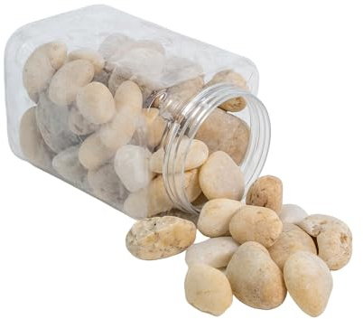 Deko Steine Creme groß 2-4cm 2kg Garten Dekoration Basteln Vase Streudeko Kiesel