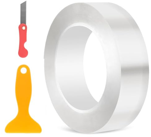 3cm×10m Pellicole Protettive Universali per Vernici Auto, Pellicola Protettiva per Bordi Auto Adesiva con Raschietto, Pellicola Wrapping Trasparente Protettiva per Vernice per Auto, Moto, Bici