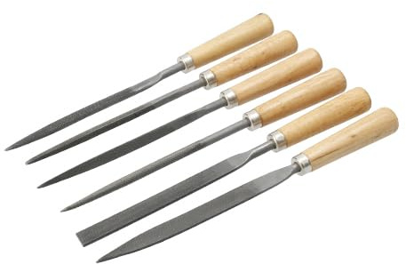 6-teiliges Feilenset 160 mm, ideal zum Formen und Schärfen bei Metall- und Holzarbeiten.