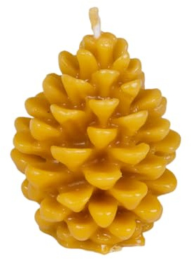 BeesWax World – Velas artesanales de cera de abeja 100% natural con mecha de algodón, decorativas, sostenibles, varios diseños (Vela piña – Altura: 80 mm (natural) | Ø 65 mm)
