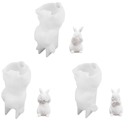 Uqezagpa Moule en silicone pratique et robuste pour lapins, bougeoirs, portable, pour cadeaux faits à la main et à la maison