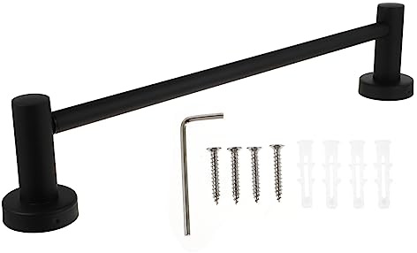 GETAJGHSD Adjustable 304 Stainless Steel Hand Towel Bar Black Single Rod Wall Mounted Bathroom Towel Holder for Dish Cloth and Hand
