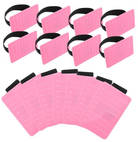15 Stück Wimpernverlängerungspalette aus Acryl mit Skala | Wimpernhalter Tablett mit Elastischem Handgelenkband, 8–15mm, Tragbares Design für Profis