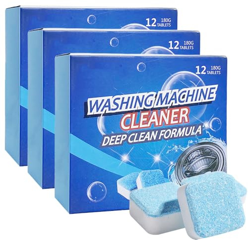 12PCS Waschmaschinenreiniger, 2026 Neu Waschmaschine Hygiene Reinigung, Maschinenreiniger Washing Machine Cleaner Descaler Geeignet zur Kalkentfernung und Reinigung für Tiefenreinigung (3)
