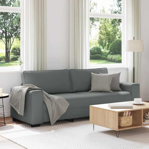 WEMYUFURN Dreisitzer Sofa mit Polyesterbezug und Holz-Metall-Gestell für Wohnzimmer und Büro – Weiche Sitzfläche, breite Armlehnen und atmungsaktives Design