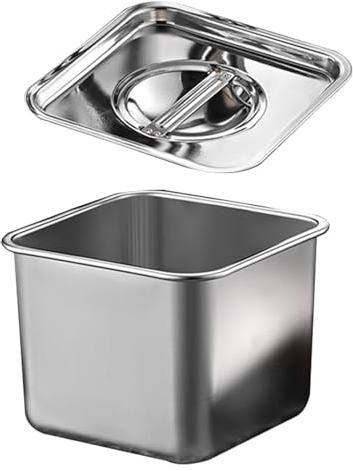 NOLITOY Botes para Especias de Acero Inoxidable Tapa, Recipientes de 18 CM para Almacenar Condimentos en Hogares y Establecimientos Gastronómicos