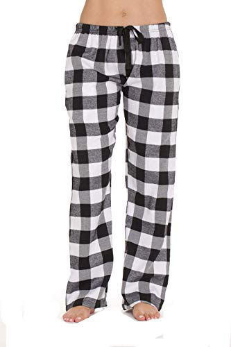 #followme Flannel Pajama Pants for Women Sleepwear PJs 45805-10195-WHT-M