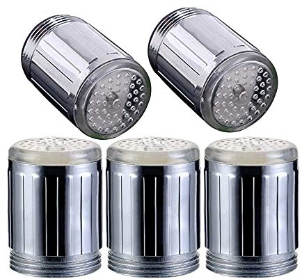 EBILUN 5 piezas 7 colores cambio automático LED grifo de agua resplandor iluminación LED ducha grifo grifo cabeza de boquilla