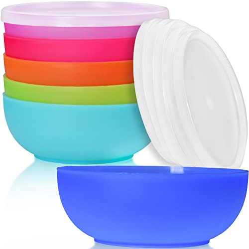 idea-station Neo cuencos plastico 6 x 14 cm / 500 ml - colores - con tapa - cuencos sopa - bol salsa - copas postre