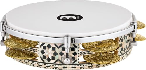 Meinl Percussion Artisan Edition Riq Drum, Mehrfarbig (AERIQ1) | Rahmentrommel mit Schellen, 10 Schellenpaare, 8,75 Zoll, Inkluive Tasche, mit Synthetikfell, Holz und Messing