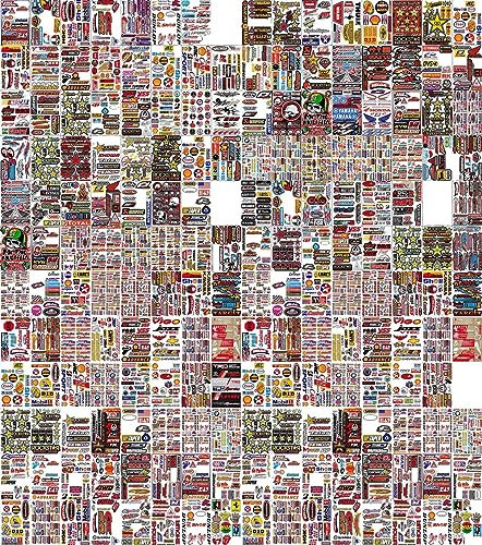 Pack of Random 8 Sheets Car Racing Stickers Motocross Dirt Bike Stickers Decal Sponsored Sticker Brand Logo Motorcycle Truck Bicycle Bike Logo Stickers Fire Flame Tattoo Sign Symbol