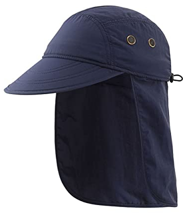 Magracy Herren Sommer UPF 50+ Fischerhut mit Nackenklappe Sonnenschutz Kappe Marineblau