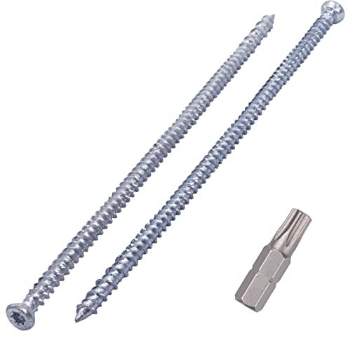 SKIR'CO (40 Stück) Verzinkte 7,5 x 202 mm Betonschrauben, Senkkopf, Mauerwerk Schrauben, Rahmen Befestigungsschraube