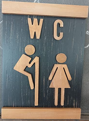 Antic Line Panneau Bois WC 21 x 16 cm