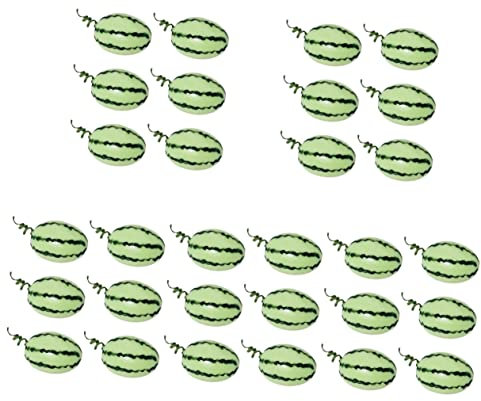 Kisangel 30pcs Mini House Watermelon Models Doll House Miniature Fruit Boys and Girls Pretend Play Toy Kitchen Toy Scene Layout Fruit Props Diy Watermelon Decoration