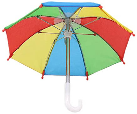 GIVBRO Mini Regenschirme Accessoires, 18 Zoll Amerikaner Puppen - Mini -Regenschirm Rainbow