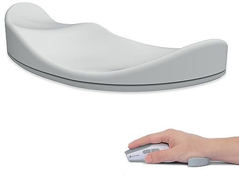 ATTACK SHARK Silikon Weiche Bequeme Maus-Handgelenkauflage, Ergonomische Maus-Handgelenkstütze, Anti-Ermüdung, Lindert Schmerzen, Glattes Gleiten, Langlebig/Leicht, Tragbar – Grau Rechte Hand