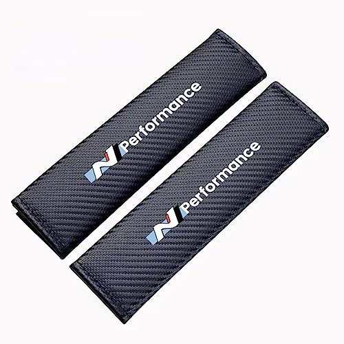 SUDORF Lot de 2 Rembourrage de Ceinture de sécurité pour Hyundai N Performance I30N I35 Accent Veloster Solaris Fibre de Carbone Coussin Protection Sécurité Épaulière