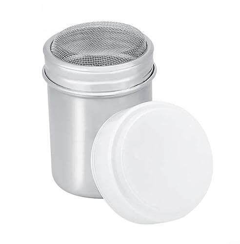 Powder Icing Sugar Cocoa Sugar Chocolate Flour Duster Shaker Tool Steel Kit, Mesh Flour Duster for Cocoa Flour Cappuccino Icing Sugar