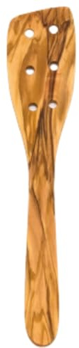 Teemando Espátula individual de madera de olivo de 30 cm con 6 agujeros, regalo exclusivo