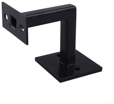 4Pcs Black Square Handrail Brackets, Heavy Duty Banister Rail Brackets, Stair Handrail Bracket Bannister Wall Support Hand Rail Balustrade for Staircase Stair Railing Brackets