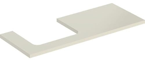 Keramag Geberit ONE Waschtischplatte, Ausschnitt Links, für Aufsatzwaschtisch, 120x3x47cm, 505.305.00.; Farbe: Sand-grau lackiert hochglänzend