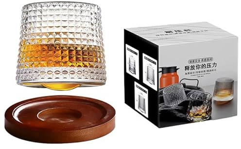 Soulnioi Verre à whisky à cocktail de 160 ml avec base en bois, verres à l'ancienne, verres en cristal, verres à liqueur, vodka, verres à bourbon pour bar cadeaux pour homme B