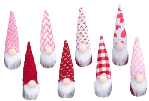 MUCKLILY 8St Valentinspuppe hängt Spielzeug-Babypuppe gefüllte Gnomenpuppe gefüllte Plüschzwerge Plüsch-Zwergen-Ornamente Fenster schmücken Plüschpuppen Zubehör