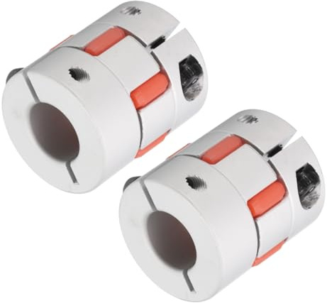 QUARKZMAN 2pz Alluminio Prugna Albero Accoppiamento 10mm a 14mm Foro | L35xD30, per Macchina e Servo Motore Passo-Passo, Accoppiatore Giunto, Flessibile