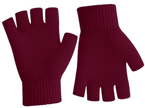 Mitaine Femme,Gants Femme Hiver,Mitaines Femme,Mitaine Homme,Mitaine Femme Chaude,Gants Chauffants Femme,Gants Sans Doigts Femme,Mitaine Bordeaux,Mitaine Femme Laine,Gants Demi-Doigts De Vélo