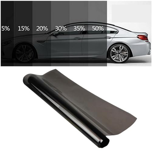 Tönungsfolie für Autofenster, VLT getönte Sichtschutzfolie für Fenster, Windschutzscheibe, Sonnenschutz, Glasaufkleber, Hitze- und UV-Block und kratzfest, 0,5 x 3 m