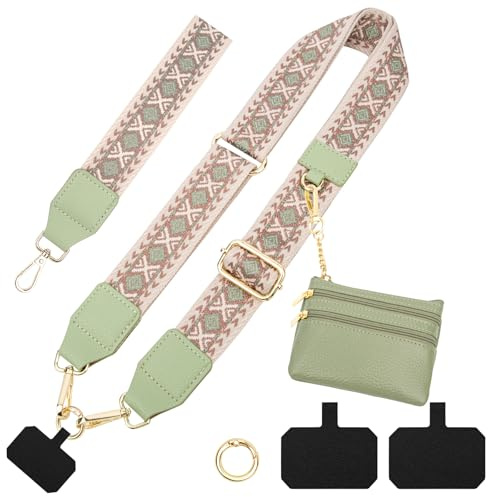 ONEKERUN Universal Handykette für alle Smartphones, Handy Schlüsselband Kette zum Umhängen mit 2 Patchs, Abnehmbar Handy Umhängeband Breit Schlüsselband Handyschnur Halsband Handy Lanyard