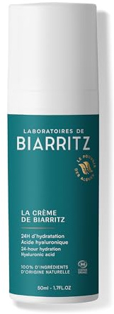 Laboratori di Biarritz La Crema Biarritz Bio 50 ml | Viso, Collo e Scollatura, Idrata e Aiuta a Prevenire le Prime Rides, Formula Vegan, Made in France