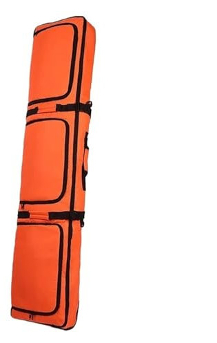 Wasserdichte, vollständig gepolsterte Snowboardtasche, Doppelboard-Rucksack mit Rädern (Orange)
