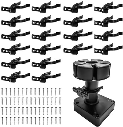 Küchen Sockelleisten Clips, 20 Stück Leistenclips für Sockelleiste Küche mit 60 Schrauben, Sockelblendenhalter & Befestigungsclips für 32-42mm Küchenfüße, Robuste Küchensockel-Lösung