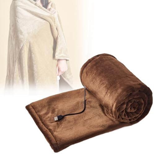 vanenferse Electric Blanket, USB Heated Shawl Blanket, 3 Temperature Setting, Electric Heated Blanket Wearable Throw for Sofa Chair, Home, Office, Outdoor, Travel Use, Machine Washable