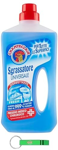 8x Chanteclair Sgrassatore Pavimenti Fresh,Bodenentfetter Frische Hygiene,Bodenreiniger Reinigungsmittel 750ml + Beni Culinari Kostenloser Schlüsselanhänger