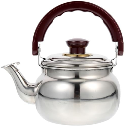 PRETYZOOM Bouilloire En Acier Inoxydable Thermomètre Bouilloire Noire s Claires Sifflement Portable Sifflet D'Or Camarade Hors Avec Filtre À Eau À Thé