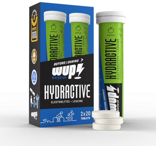 WUP Hydractive, Electrolyte Mix with Leucine, Apple Flavour, 2 x 20 Effervescent Tablets