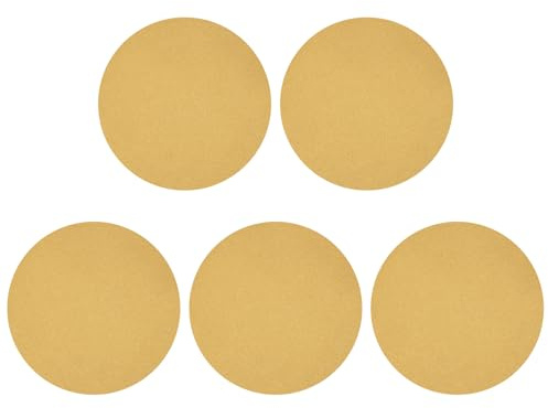 sourcing map 5 dischi abrasivi da 230 mm, grana 100, per levigatrice orbitale casuale per la lavorazione del legno e metallo automobilistico, oro