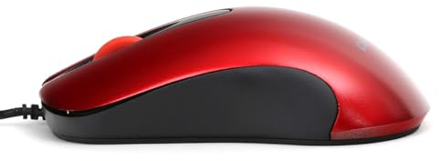 Optisk USB-mus 1000 dpi, XL design, röd, perfekt för spel och kontorsarbete.